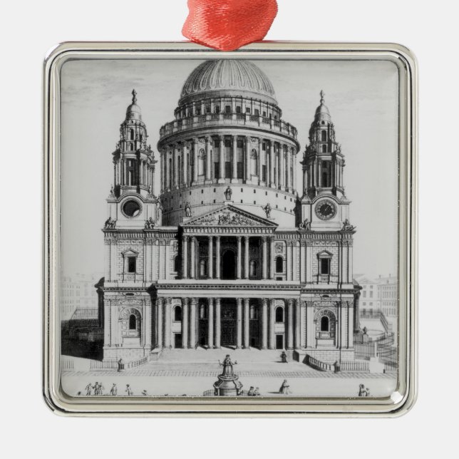 The West Prospect of St. Paul's Cathedral Metal Ornament (Front)