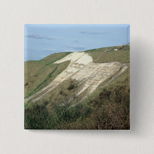 The Westbury White Horse 2 Inch Square Button