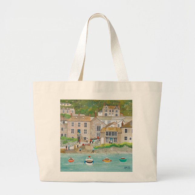 The Wharf at Mousehole Large Tote Bag (Front)