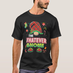 The Whatever Gnome Buffalo Plaid Matching Christma T-Shirt