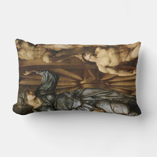 The Wheel of Fortune (by Edward Burne-Jones) Lumbar Pillow (Front)