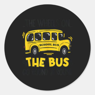 The Wheels On The Bus Toddler Kids Back To School  Classic Round Sticker