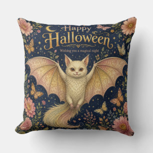 The Whimsical Winged Familiar Throw Pillow