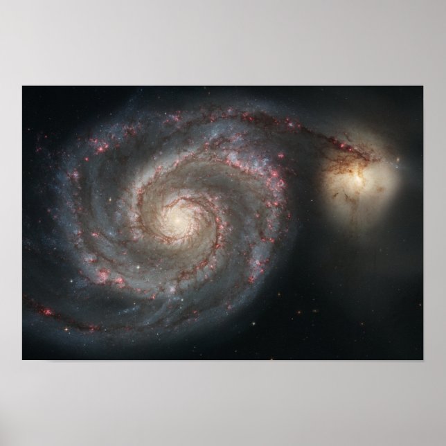The whirlpool galaxy (M51) and companion galaxy Poster (Front)