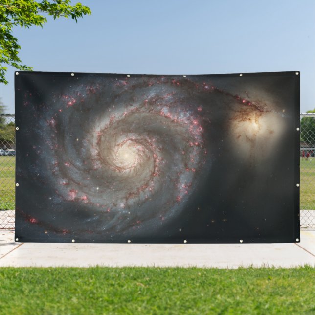 The Whirlpool Galaxy M51 & Companion in Space Banner (Outside)