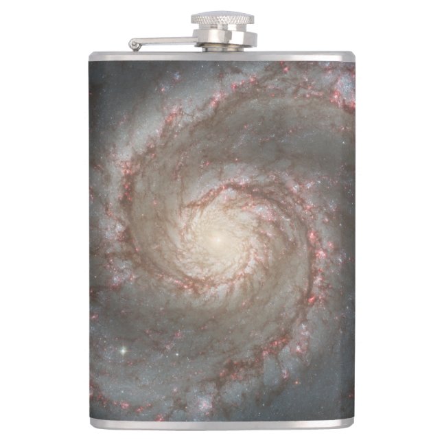 The Whirlpool Galaxy M51 & Companion in Space Hip Flask (Front)
