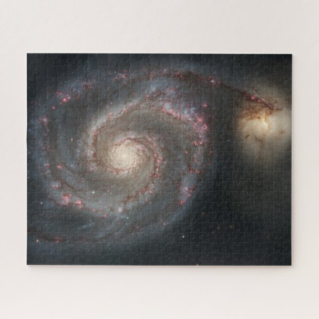 The Whirlpool Galaxy M51 & Companion in Space Jigsaw Puzzle (Horizontal)