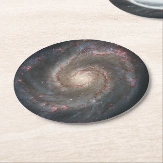 The Whirlpool Galaxy M51 & Companion in Space Round Paper Coaster