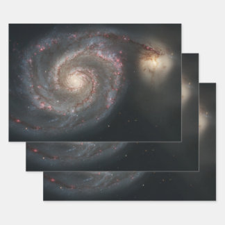 The Whirlpool Galaxy M51 & Companion in Space Wrapping Paper Sheet