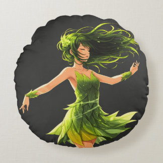 The Whisper of the Wind Round Pillow