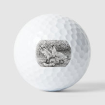 The Whispered Done Fox Sketch Golf Ball
