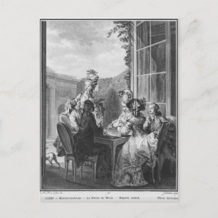 The whist party, engraved by Jean Dambrun  1783 Postcard
