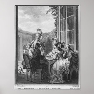 The whist party, engraved by Jean Dambrun  1783 Poster