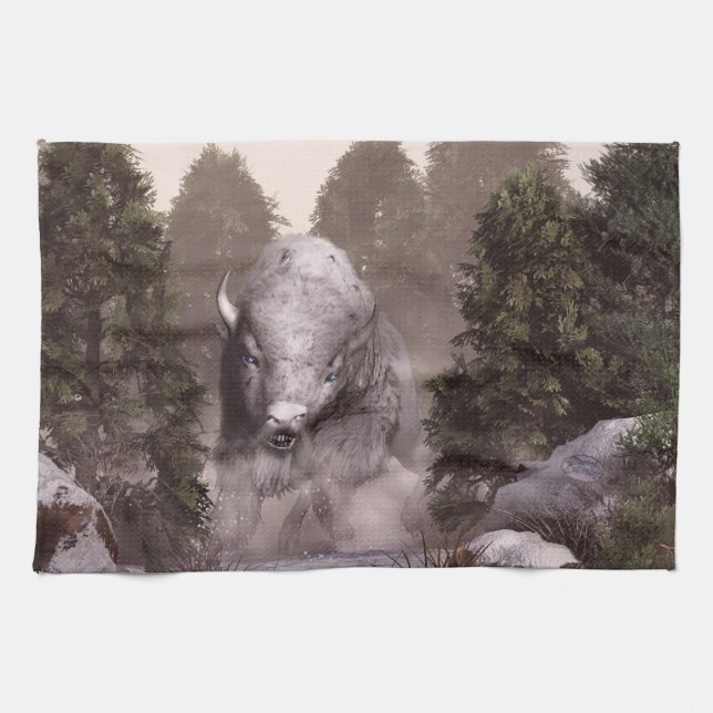 The White Buffalo Kitchen Towel (Horizontal)