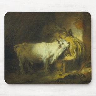 The White Bull in the Stable (oil on canvas) Mouse Pad
