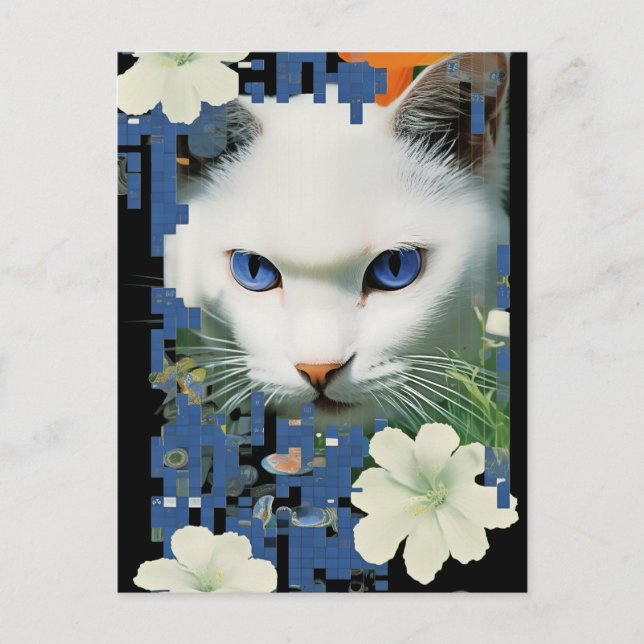 The White Cat Postcard (Front)
