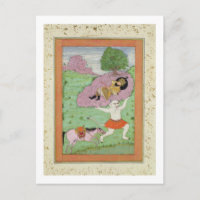 The White Demon carrying off the sleeping Rustam,