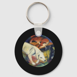 The White Dog, FIne Art by Franz Marc Keychain
