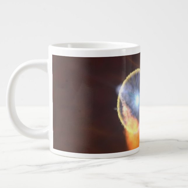The White Dwarf Star In V407 Cygni Large Coffee Mug (Left)