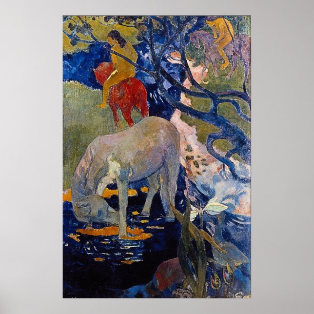 The White Horse by Eugène Henri Paul Gauguin Poster (Front)