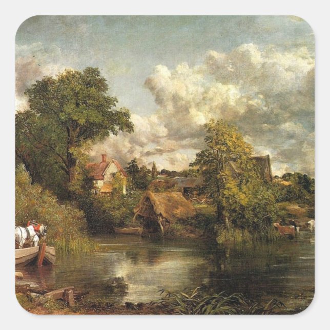 The White Horse by John Constable, Square Sticker (Front)