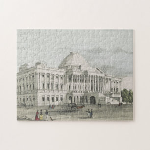 The White House, Capitol at Washington Lithograph Jigsaw Puzzle