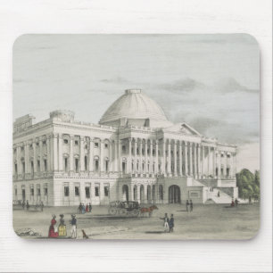The White House, Capitol at Washington Lithograph Mouse Pad