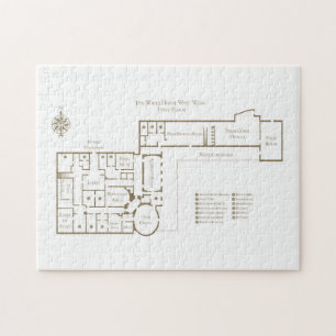 The White House floor plan first floor West Wing Jigsaw Puzzle