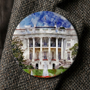 The White House in Washington DC – Southern Facade 6 Inch Round Button