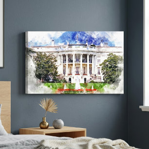 The White House in Washington DC – Southern Facade Canvas Print