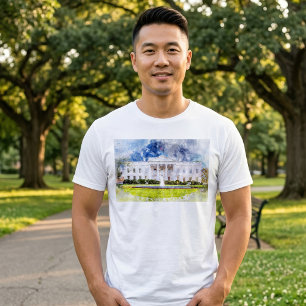 The White House in Washington DC Watercolor T-Shirt
