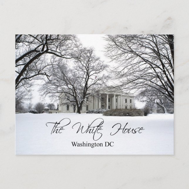 The White House on a snowy day, Washington DC Postcard (Front)
