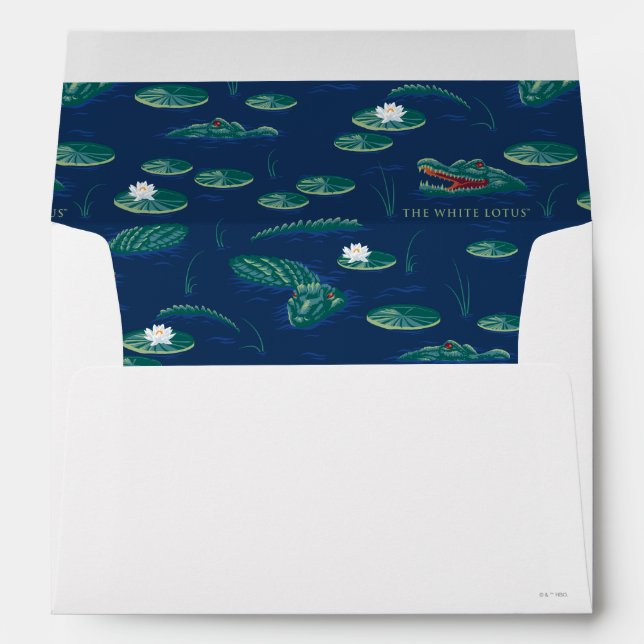 The White Lotus Alligator Lagoon Pattern Envelope (Back (Bottom))