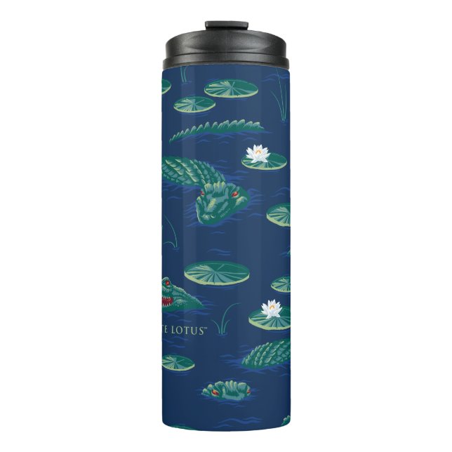 The White Lotus Alligator Lagoon Pattern Thermal Tumbler (Front)