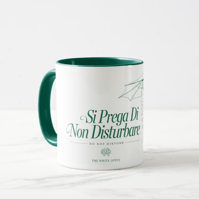 The White Lotus Do Not Disturb Mug (Front Left)