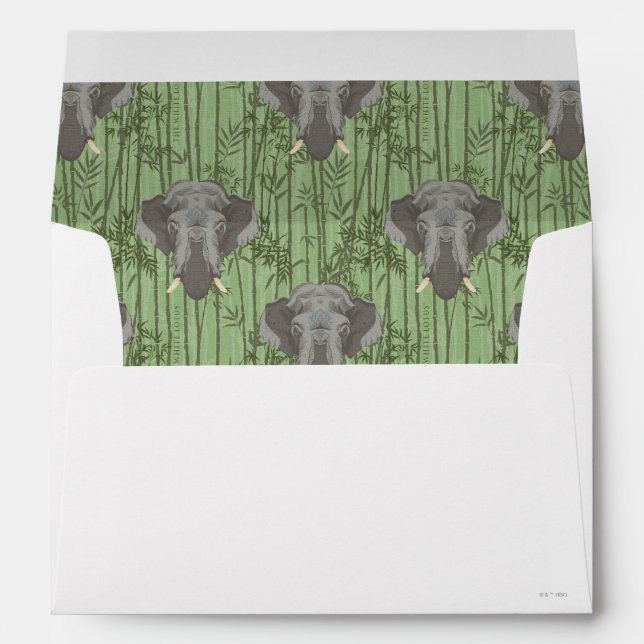 The White Lotus Majestic Elephants Pattern Envelope (Back (Bottom))