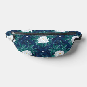 The White Lotus Midnight Lotus Pattern Fanny Pack