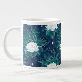 The White Lotus Midnight Lotus Pattern Large Coffee Mug