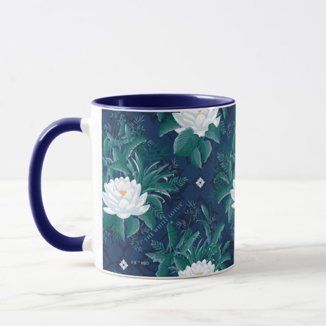 The White Lotus Midnight Lotus Pattern Mug (Left)
