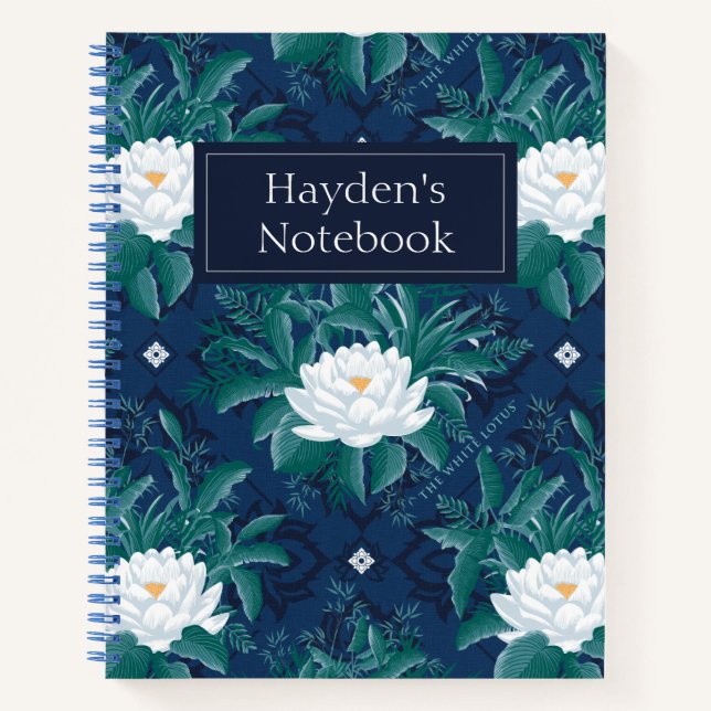 The White Lotus Midnight Lotus Pattern Notebook (Front)