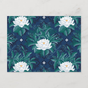 The White Lotus Midnight Lotus Pattern Postcard