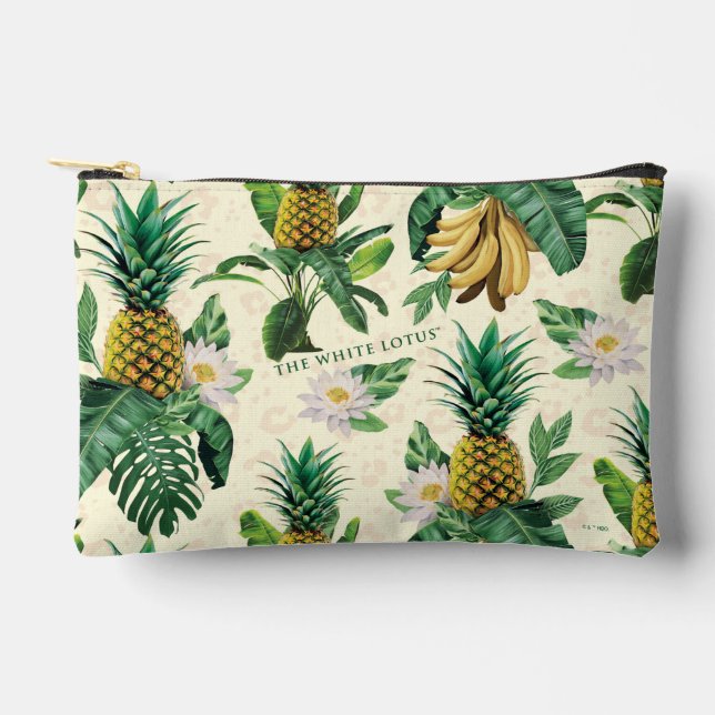 The White Lotus Pineapple Paradise Pattern Accessory Pouch (Front)
