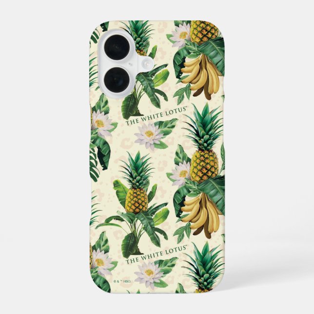The White Lotus Pineapple Paradise Pattern iPhone 16 Case (Back)