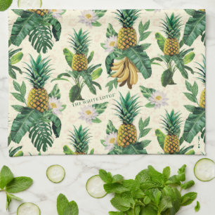 The White Lotus Pineapple Paradise Pattern Kitchen Towel