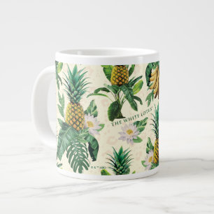 The White Lotus Pineapple Paradise Pattern Large Coffee Mug