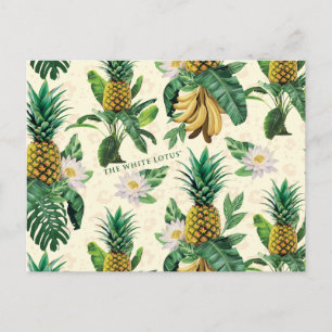 The White Lotus Pineapple Paradise Pattern Postcard