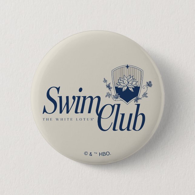 The White Lotus Swim Club 2 Inch Round Button (Front)