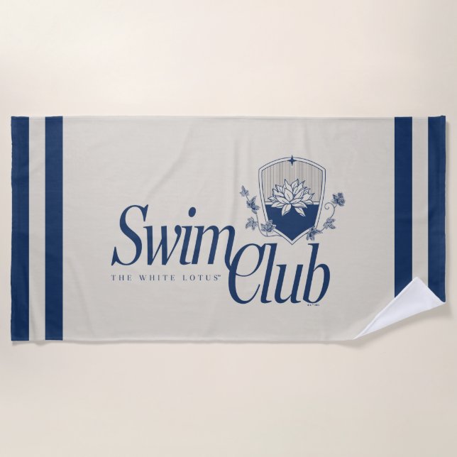 The White Lotus Swim Club Beach Towel (Front)