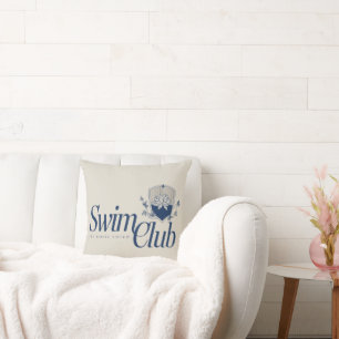 The White Lotus Swim Club Throw Pillow