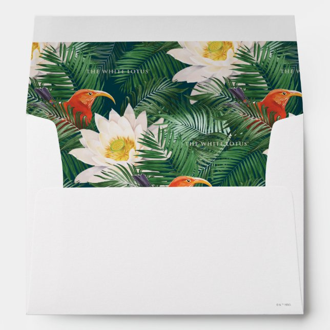The White Lotus Tropical Birds & Lotus Pattern Envelope (Back (Bottom))